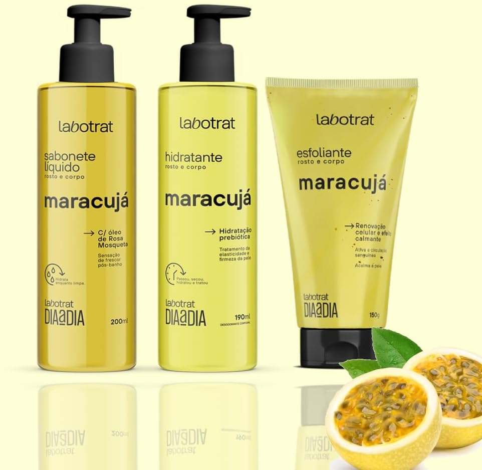 Kit Hidratante+Esfoliante rosto e corpo:maracujá