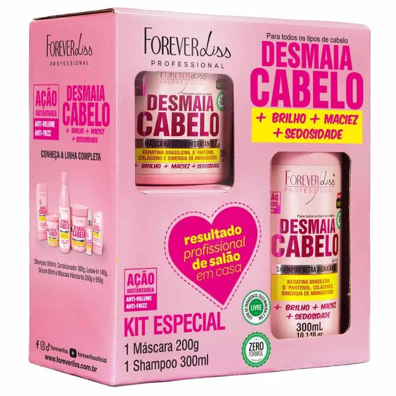 KIT SHAMPOO+ MÁSCARA DESMAIA CABELO- FOREVERLISS