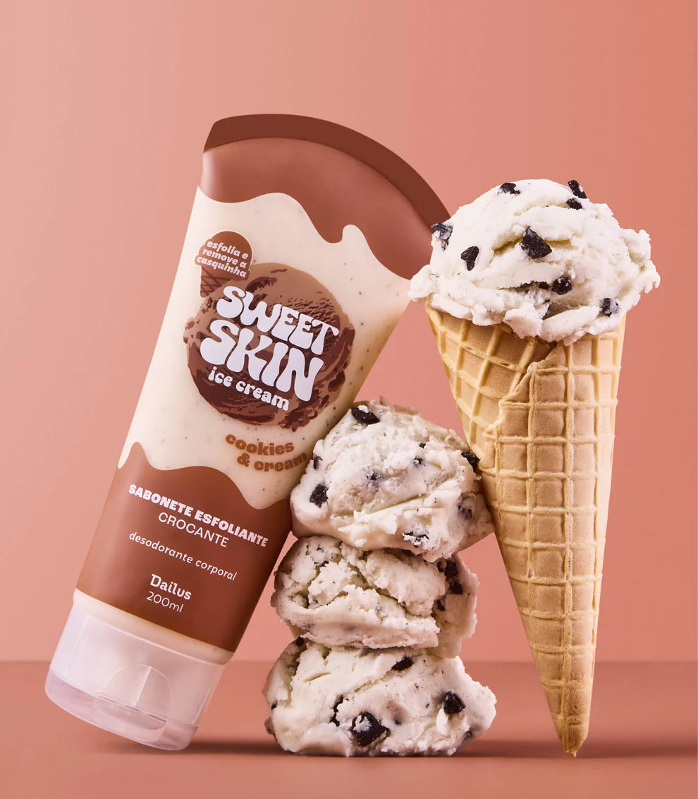SABONETE ESFOLIANTE CROCANTE (COOKIES & CREAM) – SWEET SKIN ICE CREAM- DAILUS