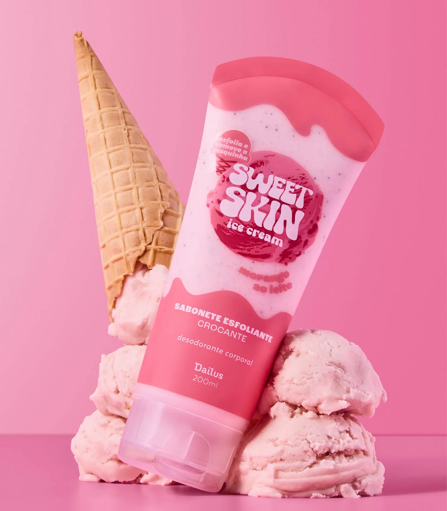 SABONETE ESFOLIANTE CROCANTE (MORANGO AO LEITE) – SWEET SKIN ICE CREAM