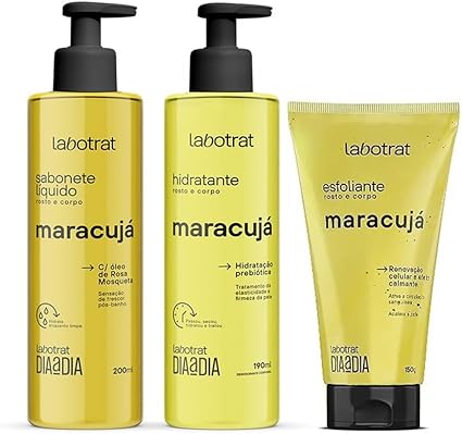 Kit Hidratante+Esfoliante rosto e corpo:maracujá