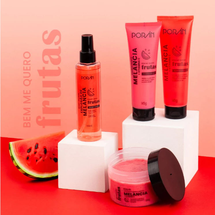 Kit Hidratante+Esfoliante rosto e corpo:melancia