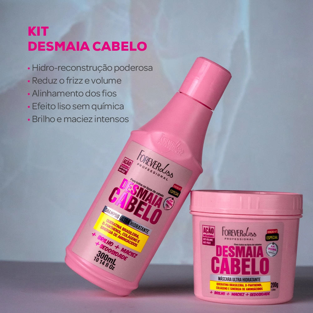 KIT SHAMPOO+ MÁSCARA DESMAIA CABELO- FOREVERLISS